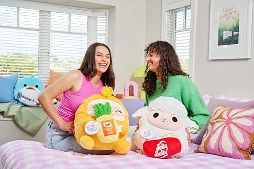 Snackles, Series 2, Pink Shrimp (Pringles, Sour Cream & Onion), Plush Toy, Cuddly Squishy Comfort Plush with License Snack Brand Accessory, Medium (35 cm), Brown Box, (Pink Shrimp)