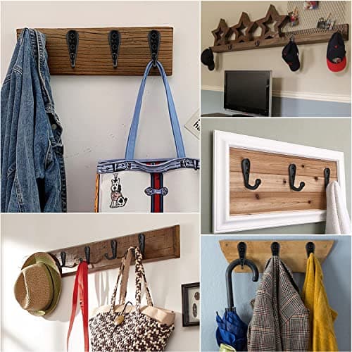 30 Pièces Crochet de Manteau Métal Crochets de Patères Manteau de Porte, Rétro Crochet Mural Crochet Patere avec Vis Pour Cuisine Salon Chambre, Derrière la Porte (Noir)