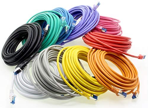 1aTTack.de Câble patch - 10x 2m Ethernet, réseau, câble LAN CAT6a (pour réseaux gigabit, routeurs, commutateurs, modems avec entrée RJ45-10 couleurs)