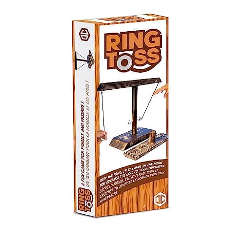 Ring Toss® Game | Jeu d'Adresse en Bois | Qualité Premium | Lancer d'Anneaux Suspendus | Qui sera le/la Plus Rapide ? | Intérieur & Extérieur | Enfants & Adultes | 100% Bois | 100% Fun | SparkL®