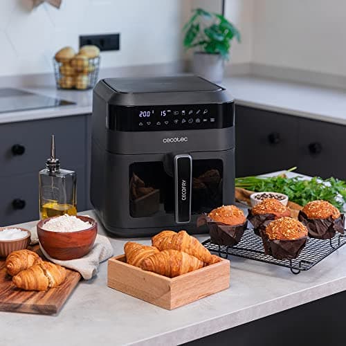 Cecotec Friteuse sans Huile à Air Chaud 6 L Cecofry Experience Window 6000. 1300 W, Technologie PerfectCook, Température réglable, Fenêtre, Panneau Tactile, 9 Modes, Minuterie
