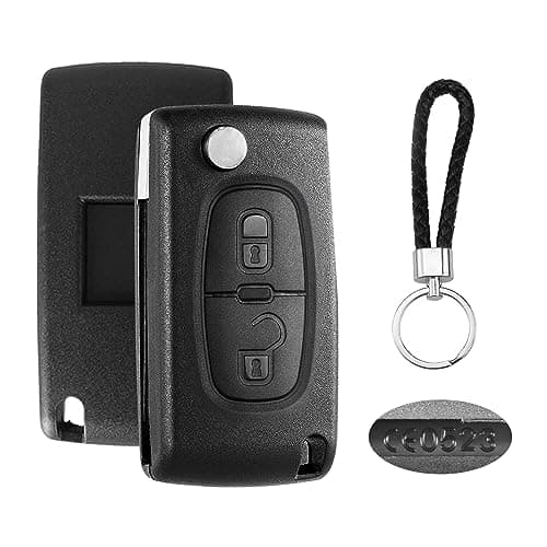 BouGPeng 2 Boutons Coque de Clé de Voiture Compatible avec Peugeot CE0523 207 307 308 407 607 608 Partner Citroen C2 C3 C4 C5 C6 Boîtier Clé Télécommande Clef de Voiture de Remplacement