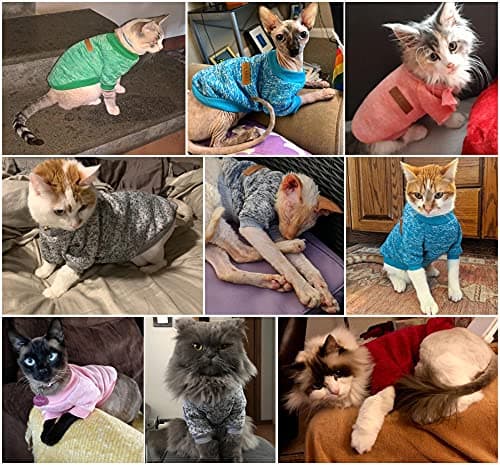 Mosucoirl Pet Chat Chien Pull, Hiver Chien Cavaliers Chat Vêtements Confortable Polaire Pet Manteau Costume Chaud Chandail Vêtements pour Chiot Petit Moyen Chien