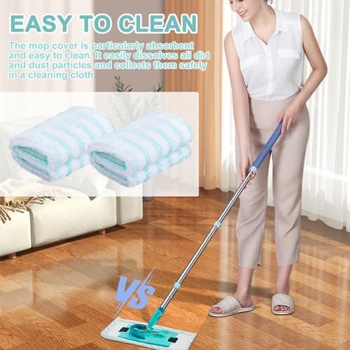 FYSL 2 Pièces Housses de Rechange en Microfibre, Serpillères de Rechange pour Leifheit Clean Twist M Micro Duo, Housse de Vadrouille pour Balai Nettoyante et Absorbante, pour Tous Les Sols