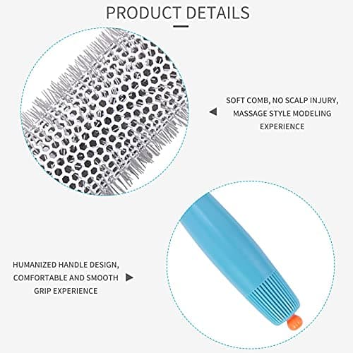 Ticarus Peigne à rouleau professionnel 5 tailles de brosses à cheveux rondes à haute température pour séchage au sèche-cheveux