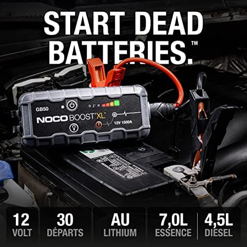 NOCO Boost XL GB50 1500A 12V Booster Batterie Voiture Lithium UltraSafe, Chargeur Batterie Portable USB et Câbles de Démarrage pour Moteurs à Essence Jusqu'à 7,0L et Moteurs Diesel Jusqu'à 4,5L