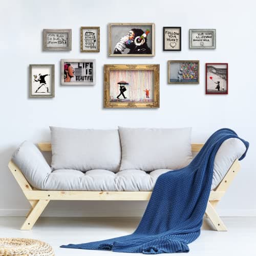Giallobus - Lot de 10 Affiches murales - Banksy - Collection Banksy 1 - Papier couché - | 2 x A3 42x30cm | 4 x A4 30x21cm | 4 x A5 21x15cm | - sans Cadres - Tableaux Modernes Salon
