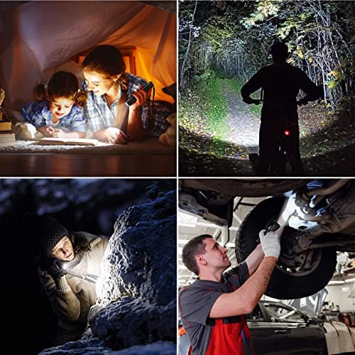 Blukar Lampe Torche LED Rechargeable, 2000L Lampe de Poche Ultra Puissante | IPX6 Étanche, 5 Modes d'éclairage & Zoomable, Torche en Aluminium & Longue Durée pour Camping/Randonnée/Urgence