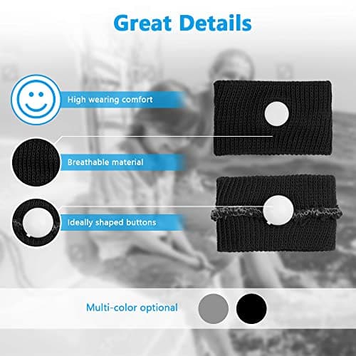 ACWOO Bracelets Anti-nausées Pour Le Mal De Mer, 2 Paires Bracelet Anti Nausée, Bande De Poignet De Soulagement De Nausée Pour Les Enfants, Les Adultes, Les Vacances Et Les Voyages
