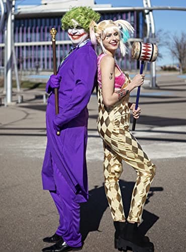 Funidelia | Canne Joker 100% Officielle pour Femme et Homme Super héros, DC Comics, Méchants, Accessoire pour déguisement - Déguisements Amusants pour Vos soirées.