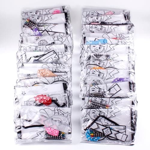 PACK SUPER-HÉROS À COLORIER Ensemble de 10 Sacs Individuels avec Cape, Masque, Bracelet, 5 Crayons et Ballon | Kit de Coloriage Non-Tissé pour Enfants | Cadeau d'Anniversaire et Fêtes Infantiles