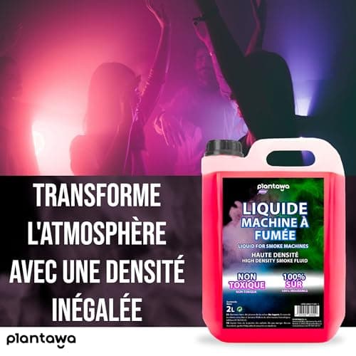 PLANTAWA Machine à fumée naturelle 2 litres | Liquide machine à fumée haute densité et longue durée, sans danger pour la respiration, sans produits chimiques dangereux, cruelty free, discothèques,