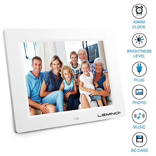 LEMNOI de Noël 8" Pouce LCD Horloge Numérique Calendrier avec Date Jour Et Heure Horloge Non-Abrégée Auto Dimming 8 Langues HD Display Rappel pour Alzheimer Le Personne âgée et Le Enfant