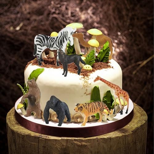 Aszaui 18 Pièces Animaux Jouet,Figurine Animaux Forêt,Figurine Animaux de la Foret,Figurines d'animaux de Safari, Mini Jouets d'animaux de la forêt,Jouets Zoo,pour Déco Fête Noël Cadeau