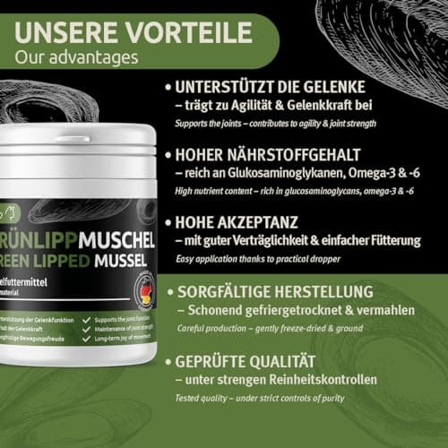 GreenPet Poudre de Vert Lipp Coquillage 100 g, Articulations, Joint, Mouvement pour Chiens et Chats
