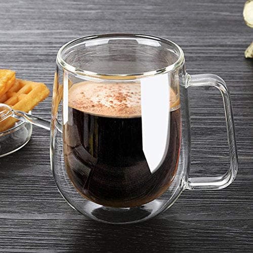 Vicloon Tasse Double Paroi, Lot de 6 Double Paroi Verre à Café en Verre Transparent, Verres à Double Paroi, Tasses en Verre Borosilicate, pour Thé,Café,Lattes,Cappuccino,Espresso,Bière