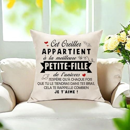 Hasodeo Cadeau Petite - Fille Original Housse de Coussin Décoration La Meilleure Petite - Fille de l'univers Cadeau pour Petite - Fille Anniversaire Fiançailles Nouvelle Année Cadeau (Petite - Fille)