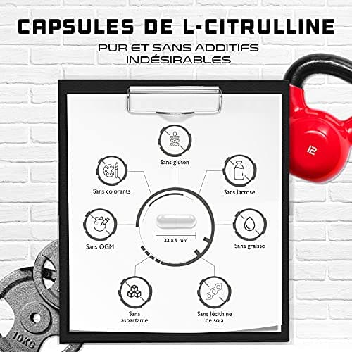 L-Citrulline 360 gélules - Extra fortement dosé avec 1100 mg par gélule - 6600 mg par portion - L-Citrulline DL-Malate 2:1 issue de la fermentation végétale - Sans additif indésirable