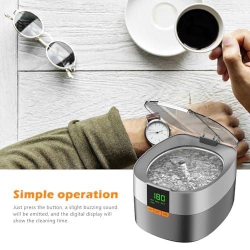 Nettoyeur à ultrasons pour bijoux, KECOOLKE 750 ml Nettoyant sonique avec minuterie numérique pour lunettes, bagues, pièces de monnaie, anneau, argent