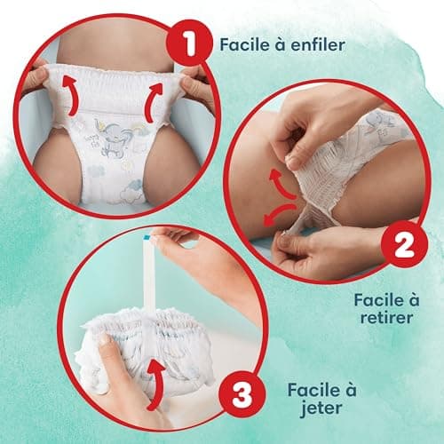 Pampers Harmonie Pants, Taille 5, 144 Couches-Culottes, 12-17kg, Maintien Complet 360°, Ingrédients d’origine végétale, Maintenant Avec un Emballage Recyclable en Papier, Pack 1 Mois
