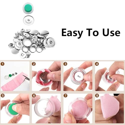 BE-TOOL Lot de 20 boutons ronds recouverts de tissu pour sacs, chapeaux, chemises, sacs à dos, 28 mm