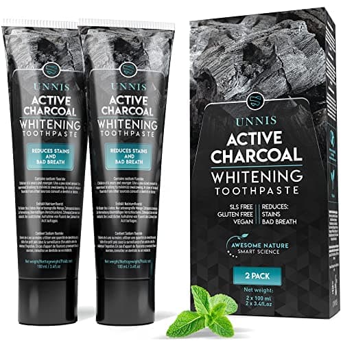 Blanchiment Dentaire Professionnel Charbon Actif 2 Pack Dentifrice Blanchissant Dentifrice Charbon Naturel Blanchisseur de Dents Blanches Poudre de Charbon Blanchissante Teeth Whitening Toothpaste