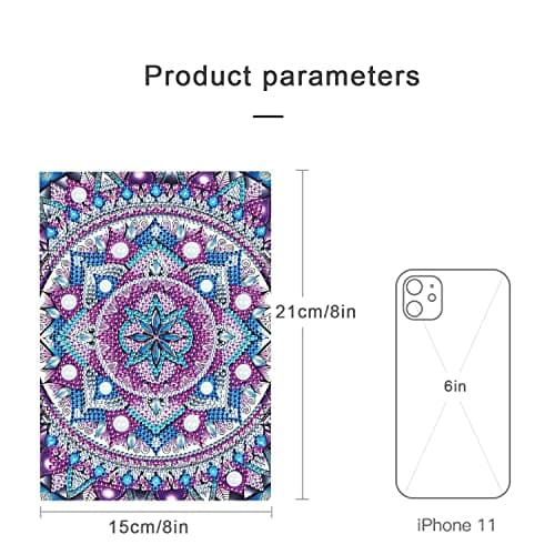 DCIDBEI Carnet de Croquis A5 Enfants Cahier Diamond Painting Pour Bricolage Avec Diamants Pour Adultes Carnet Journal Intime Adulte Cadeau pour Filles Livre de Loisirs Portable Mandala