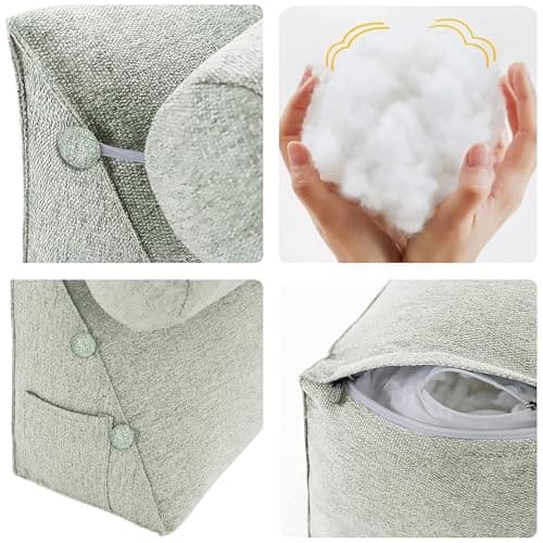 BNCKTRD Coussin de dossier avec traversin, 45 cm, coussin de lecture, coussin cale, pour tête de lit, coussin de lit, coussin de soutien de la nuque, coussin de soutien de la nuque, coussin de lecture