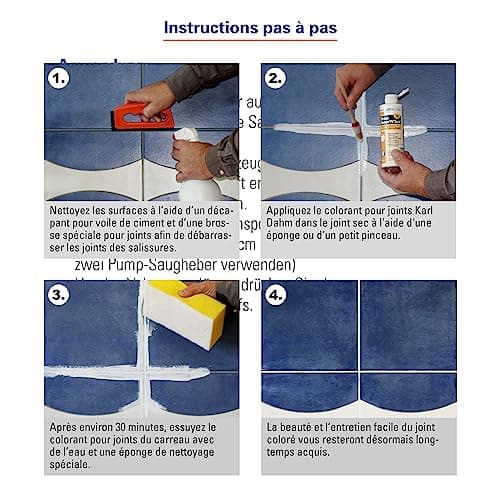 Karl Dahm Teinture pour Joints – Coloration Joint Gris 237 ml I Retouche Joints d’Intérieur et Peinture Joints en Diverses Couleurs I Colorant Joint et Scellement Joints de Carrelage – 12425