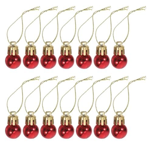 Lot de Mini Boules de Noël incassables - Décoration de Noël - 2 cm (Rouge)