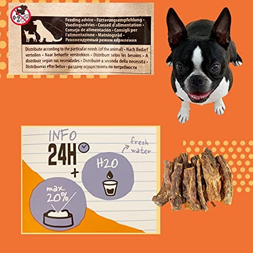Friandises pour Chiens, Queue de Buffle, 100% Naturel, Nutritif et à Mâcher pour Les Petits, Moyens et Grands Chiens. 200g.