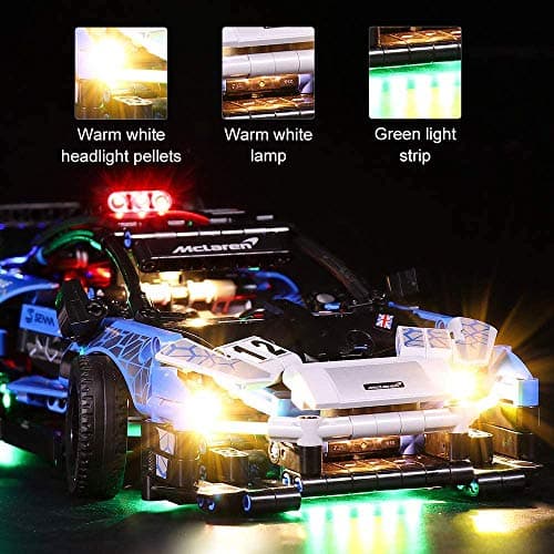 ZHLY Kit d'éclairage LED Compatible avec Lego 42123 Technic McLaren Senna GTR LED Lumière Kit 42123 (Building Blocks Modèle Non Incluse) (Version de mise à niveau)