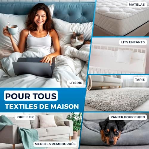 CLEANmaxx aspirateur à acariens avec lumière UV-C stérilisante | Aspirateur à Matelas avec Filtre HEPA, détruit 99,9% de Tous Les acariens | Nettoie et désinfecte en Une Seule étape