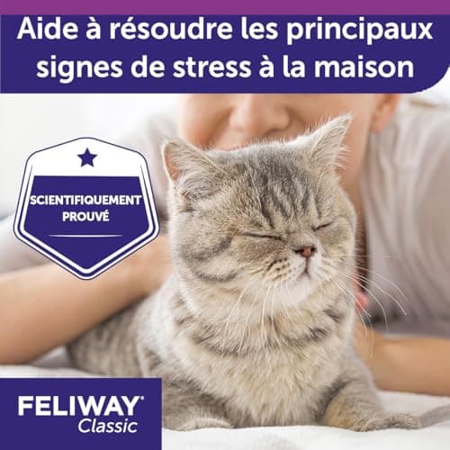 FELIWAY Classic - Pack 3 Recharges - La Solution Conçue pour Réduire Les Signes de Stress de Votre Chat : Griffures, Marquages Urinaire, Peurs - Scientifiquement Prouvé - 3 Recharges (3X 30 Jours)