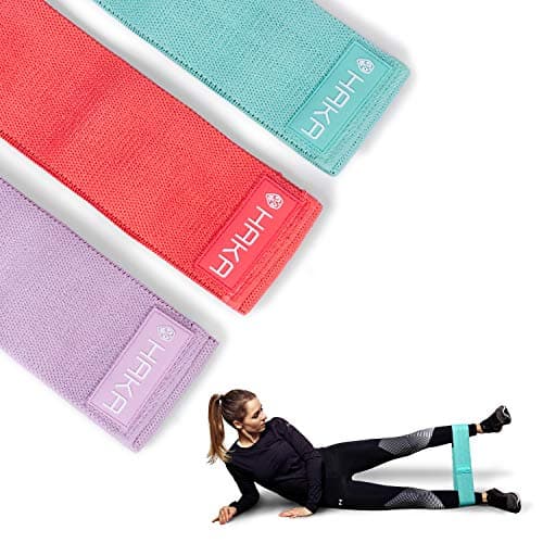 HAKA Booty Bands Lot de 3 bandes de fitness élastiques [antidérapantes et indéchirables] – Lot de bandes de résistance en tissu idéal pour l'entraînement des jambes et des fesses, avec eBook (français