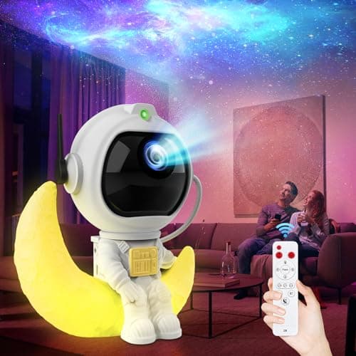 Kaishengyuan Astronaute Projecteur Galaxie,Projecteur Ciel Etoile Lampe Astronaute avec Nébuleuse et Télécommande,Veilleuse Etoile de Angle Réglable pour Chambre Plafond Enfants Adultes (K960)