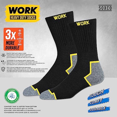SOXCO chaussettes de travail homme 43-46 10 Paires, WORK socks lot de 10 paires, 43/46