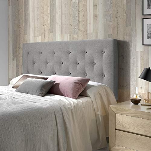 marcKonfort Tête de lit Oslo, capitonnée Tissu, L'épaisseur Totale de 8 cm (140x100 cm, Gris)