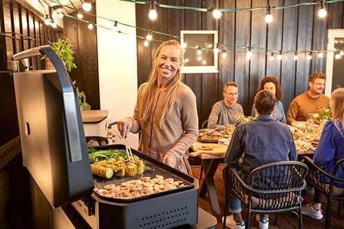cozze Plancha de Cuisson à Gaz Haut de Gamme Cozze® - Puissance 7.5 kW, Surface de Cuisson 80x50 cm, Design Élégant, Allumage Électronique, Noir et Acier Inoxydable