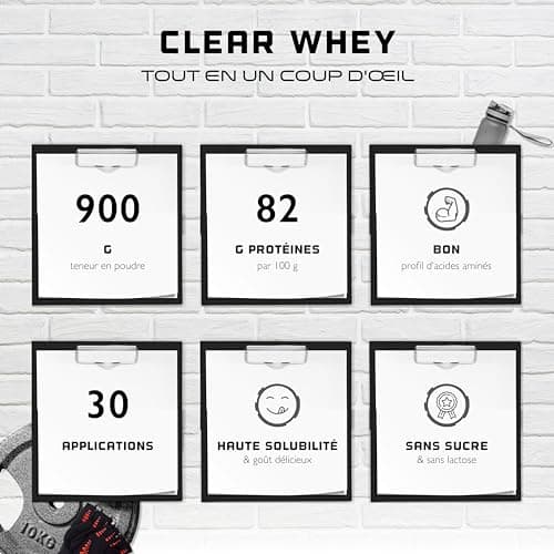 Clear Whey Isolate Protein Shake - Shake protéiné fruité & rafraîchissant - Isolat de protéines de lactosérum de haute qualité (900g, Tropical)