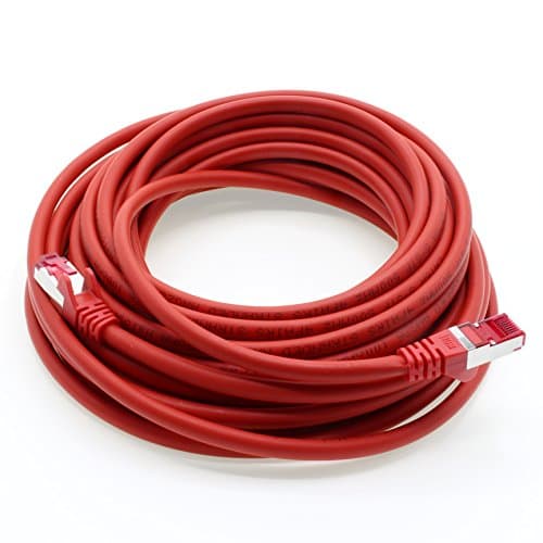 1m - rouge - 10 pièces - câble réseau CAT6a (10Gb/s) S-FTP CAT 6a Lankacable - certifié GHMT PIMF 500 MHz Cat5 Cat5e Cat6 Cat6a Cat7 pour switch, routeur, modem, Internet