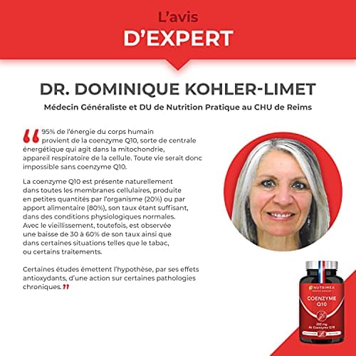 COENZYME Q10 - Puissant Antioxydant Naturel - Protecteur Anti-Age - Énergie Cellulaire - Absorption Maximale - Forme la Plus Stable - 120 Gélules Vegan - Nutrimea - Fabriqué en France