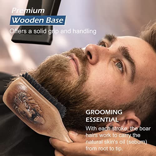 BESTOOL Brosse à cheveux 100% pure en poils de sanglier pour cheveux fins, fins et moyens, brosse à cheveux en poils de sanglier au design unique de qualité supérieure pour améliorer la texture