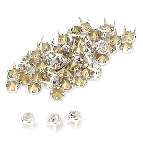 Strass A Rivet,Clou Pour Vetement,Crystal Beads,Goujons Et Pointes,Rivets En Crl Swarovski,Goujons Pour Vêtements 50 Pcs 7 Mm Bricolage Argent Rond Griffe A Grade Crl Strass Pour (Colette 7Mm Arge