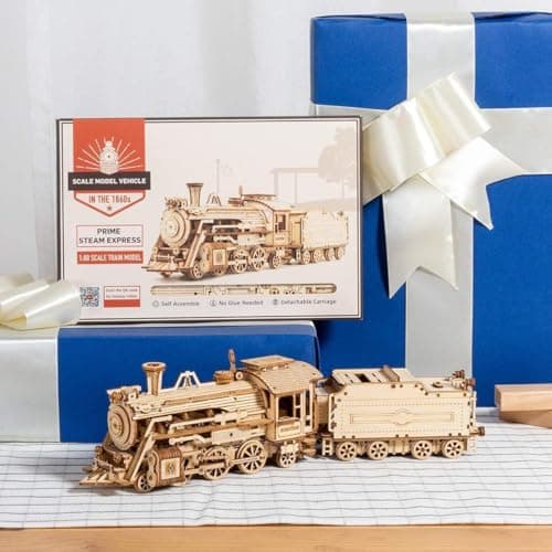 Robotime Armée Jeep Jouets de Voitures Kits de modèles de Puzzle 3D Artisanat de Construction mécanique de en Bois de d'individu pour des Enfants, Adolescents et des Adultes