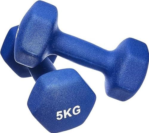 Amazon Basics Paire d'haltères en néoprène,10kg, 2 x 5 kg, Bleu