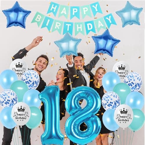 Ohaoduo ballons 14 ans anniversaire garcon fille bleu décoration gâteau anniversaire 14 ans garcon décoration fête 14 ans anniversaire garcon bleu décoration anniversaire 14 ans garcon ballon