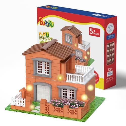 Buroku - Jeu de Construction de Maison en Briques avec Lumières | 270 Pièces en Plastique ABS Sûres pour Les Enfants | Améliore Les Compétences Précoces et Le Développement de l'Intelligence