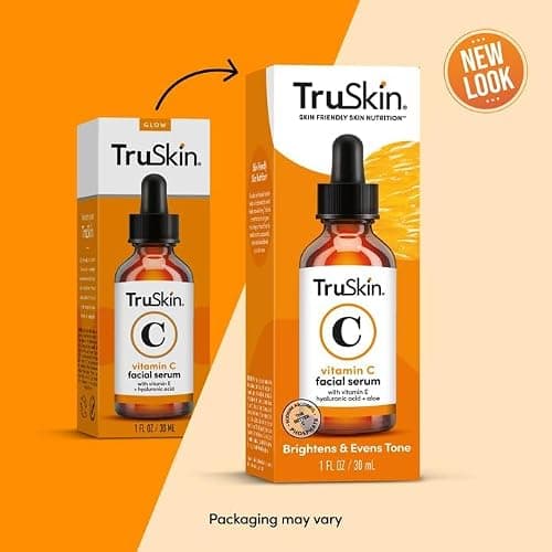 TruSkin Vitamin C Serum - Sérum anti-âge pour le visage à la vitamine C avec acide hyaluronique, vitamine E, aloès - Sérum éclaircissant pour les taches brunes, les ridules et les rides, 1 Fl Oz