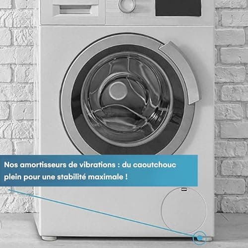 Plemont Patins anti-vibration | FABRIQUÉ EN ALLEMAGNE | Accessoire pour BOSCH, Privileg, AEG, Siemens | Amortisseurs Anti-Vibration | Tapis Anti-Vibration